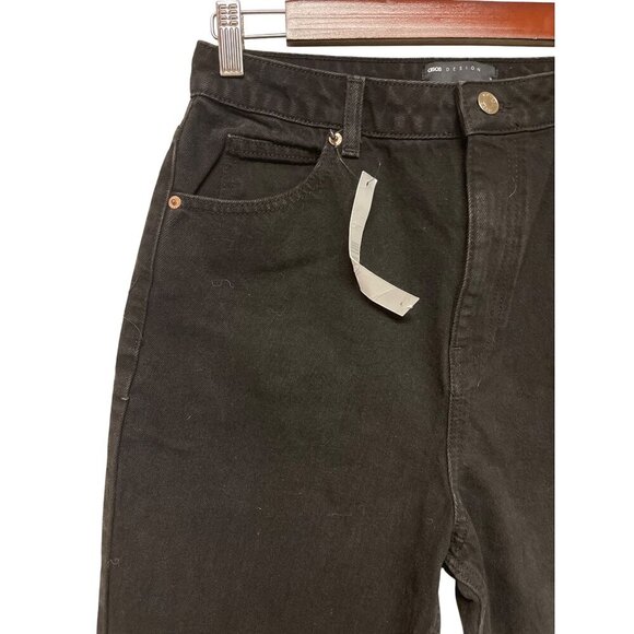 NEW! ASOS Design Women's Mom Black Denim Distressed High Rise Jeans Size 30 - Picture 2 of 10